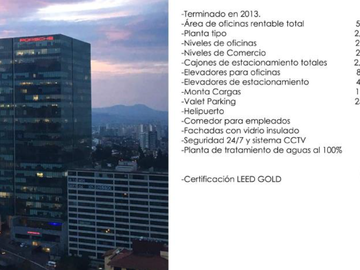 Venta  o Renta de oficina en la torre Espacio Santa Fe
