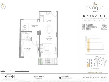 Departamento en Venta en Evoque Olazabal