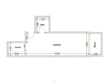 Venta Departamento monoambiente balcón Flores