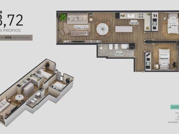 Departamento 2 dormitorios A Estrenar General Paz Mantra