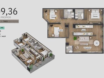 Departamento 3 dormitorios 2 baños A Estrenar General Paz Mantra