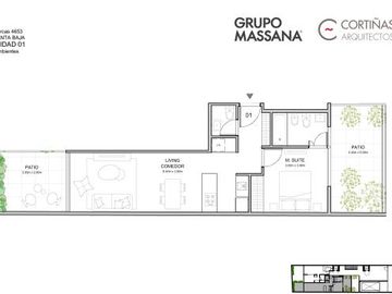 Departamento en  Palermo SOHO 2Amb Terraza-Patio