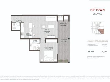 Venta - Departamento - 2 ambientes   -  Pilar -  balcón -  parrilla - pileta - cochera