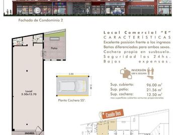 Local Sobre Ricardo Rojas - Complejo C/Seguridad - 96Mts Cub. -  21Mts Patio - Cochera