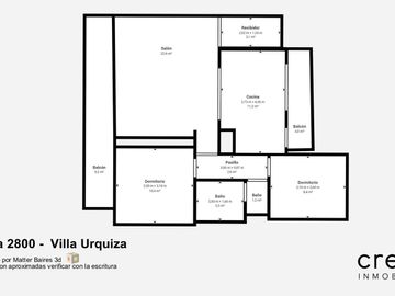 MODERNO Departamento TIPO PH de 3 ambientes con balcón al frente en Villa Ortuzar - VENTA -
