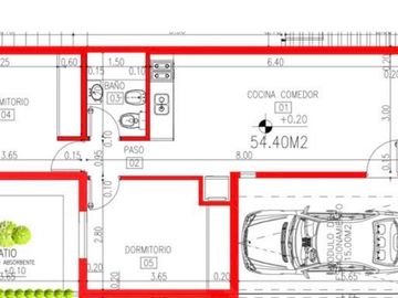 Venta de Departamento de 2 Dorm. en planta baja, con cochera y patio