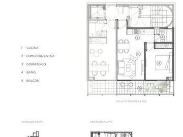 Monoambiente al frente. Diseño y Funcionalidad en 28m2. Amplio balcón y baño!!