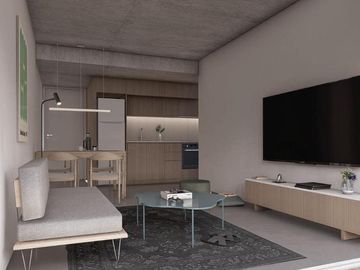 Monoambiente al frente. Diseño y Funcionalidad en 28m2. Amplio balcón y baño!!