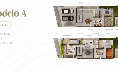 CASA 4 HABITACIONES MODELO C EN VENTA EN PRIVADA RESIDENCIAL EN TEMOZON NORTE