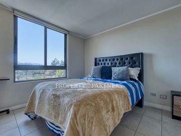 Moderno departamento de 2 dormitorios estilo mariposa en Plaza Egaña