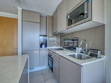 Moderno departamento de 2 dormitorios estilo mariposa en Plaza Egaña