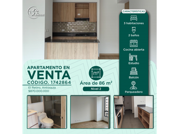 APARTAMENTO EN VENTA UBICADO EN EL RETIRO ANTIOQUIA 
