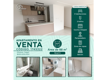 APARTAMENTO PARA ESTRENAR EN DITAIRES, ITAGÜ