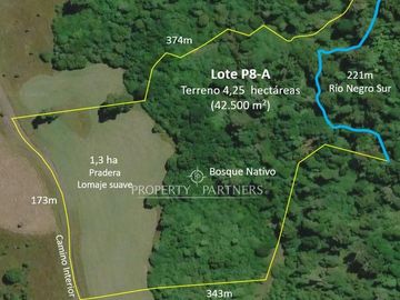 Hermoso terreno de 4,25 ha con vista a volcanes y acceso al lago Llanquihue.