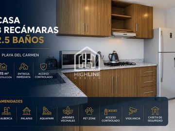 CASA 3 RECÁMARAS  | PLAYA DEL CARMEN | A 9 MIN DE LA PLAYA | 10 ALBERCAS AMENIDADES