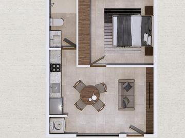 DEPARTAMENTO EN SANTA GERTRUDIS COPÓ EN MÉRIDA YUCATÁN, DE 1 RECÁMARA Y EQUIPADO
