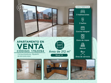 VENTA DE APARTAMENTO PENTHOUSE DÚPLEX EN CONQUISTADORES