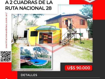 EN VENTA 2 CASAS MAS DEPARTAMENTO CON PILETA EN TANTI A DOS CUADRAS DE RUTA 28 REF: 1872