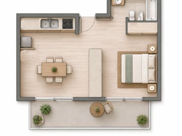 VENTA DEPARTAMENTO MONOAMBIENTE 65 M2 CON TERRAZA Y COCHERA  FLORES