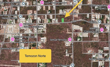 TERRENO/LOTE EN VENTA MERIDA, TEMOZON NORTE, ENTREGA INMEDIATA