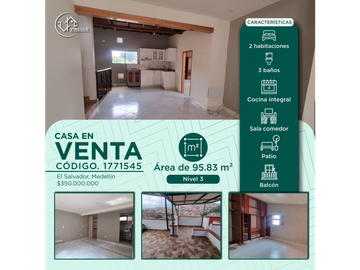 (V.I) CASA EN VENTA UBICADA EN MEDELLIN SECTOR SALVADOR