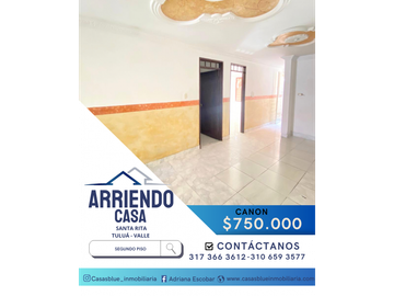 SE ARRIENDA CASA SEGUNDO PISO EN EL BARRIO SANTA RITA TULU 