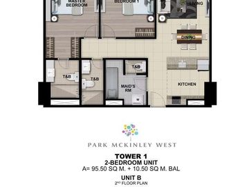 2 Bedroom Condo for sale at Park McKinley West
