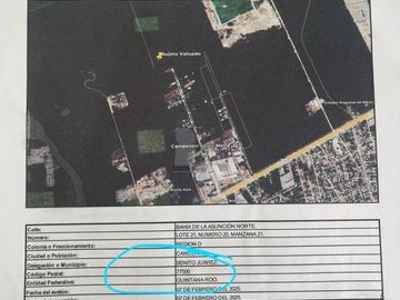 Terreno industrial  en Cancún QR