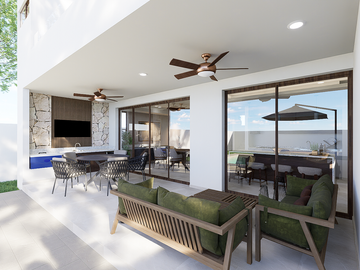 CASA EN VENTA EN PRIVADA CON CLUB DE GOLF, MERIDA YUCATAN