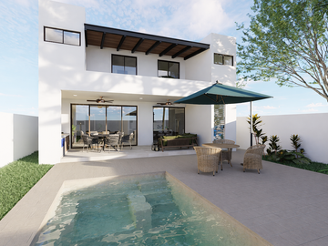CASA EN VENTA EN PRIVADA CON CLUB DE GOLF, MERIDA YUCATAN