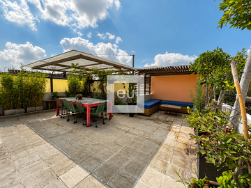 Departamento con roof garden privado en renta en Roma Norte