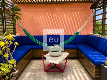 Departamento con roof garden privado en renta en Roma Norte