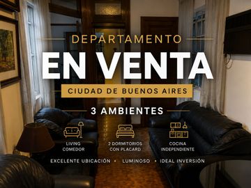 VENTA DEPARTAMENTO 3 AMBIENTES CON OFICINA