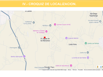 TERRENO EN VENTA EN POTRERO SANTIAGO, YAUTEPEC MORELOS