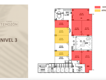 Oficina en Venta en Torre Temozón, Temozón Norte