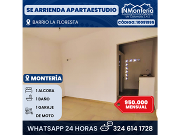 SE ARRIENDA APARTAESTUDIO EN BARRIO LA FLORESTA DE MONTERA