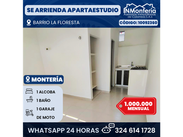 SE ARRIENDA APARTAESTUDIO EN BARRIO LA FLORESTA DE MONTERA