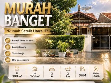 JUAL CEPAT RUMAH HITUNG TANAH SATELIT UTARA DKT SUKOMANUNGGAL DARMO