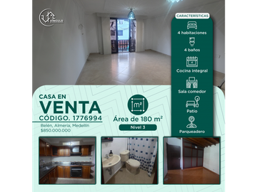 (V.I) CASA EN VENTA UBICADA SECTOR ALMERIA