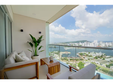 Se vende apartamento amoblado, para uso mixto, Bocagrande, Cartagena