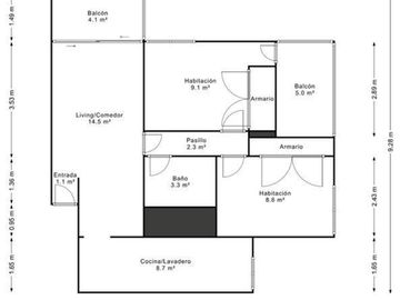 Venta 3amb y medio con balcón en Colegiales.
