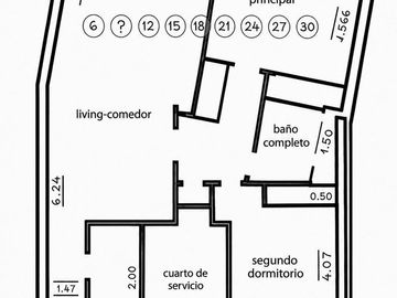 Dpto. 3 amb. en venta piso alto Avda. Libertador