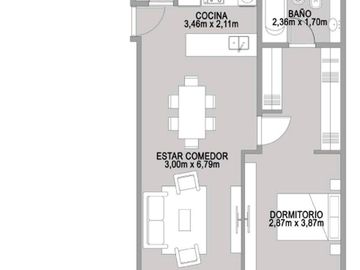 DOS AMBIENTES, VILLA URQUIZA, VENTA EN POZO!!!