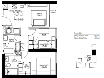 2 DORMITORIO  Y 2 BAÑOS  METRO SANTA LUCIA AMOBLADO ARRIENDO