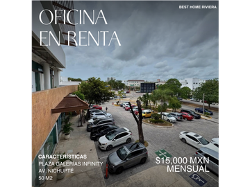 Oficina de 50 m2 en renta en Plaza Galerías Infinity, Cancún
