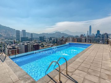 Departamento amoblado en arriendo con vista despejada Metro Manuel Montt Providencia