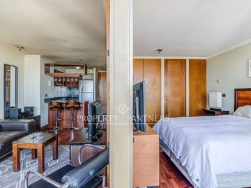 Departamento amoblado en arriendo con vista despejada Metro Manuel Montt Providencia