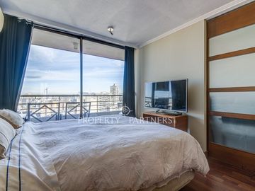 Departamento amoblado en arriendo con vista despejada Metro Manuel Montt Providencia