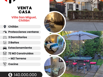 VENTA CASA EN VILLA SAN MIGUEL, CHILLÁN