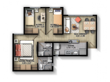 ACSI 1151. Apartamento en Arriendo Mosquera, Novaterra